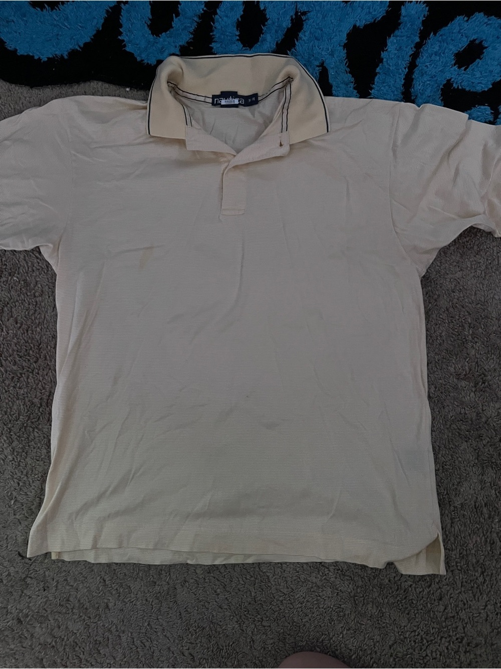 Nautica Tan and blue Polo tee